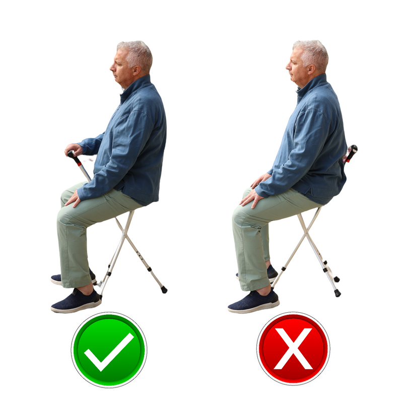 Heavy Duty 5in1 Multifunctional Seated Walking Cane for Men&Women- Adj